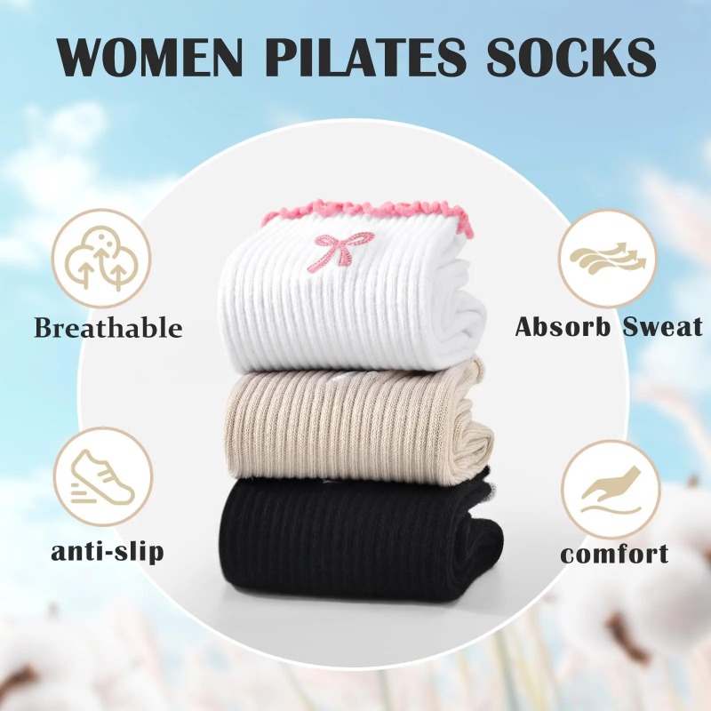 Yoga Fitness Usa - Professional Yoga Socks, Cotton Strap Silicone