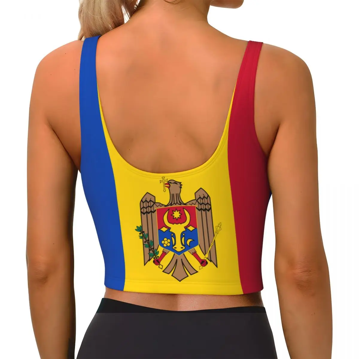 Moldova Flag Basic Tops Women  - огляд і ціна Yoga Và Fitness